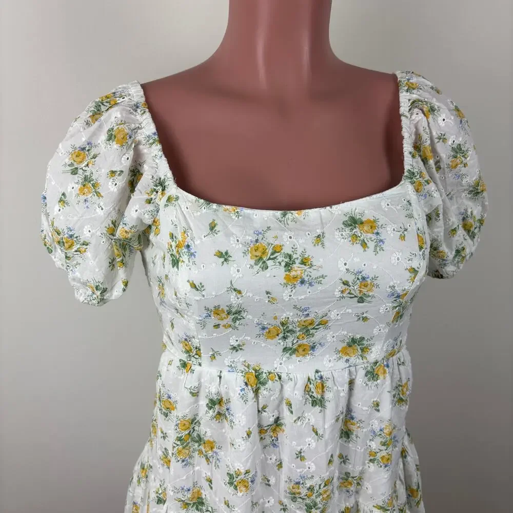 Jessica Simpson NEW floral mini dress Small cottage coquette preppy soft girl - Picture 3 of 4